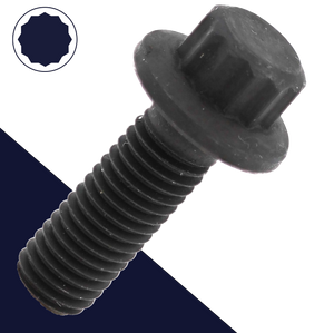 M8X1.25 12-Point Flange,Steel Class 10.9 Black,Special Wide Head
