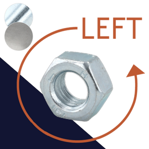 Left Hand Hex Nut,Steel, Class Varies,DIN 934-LH