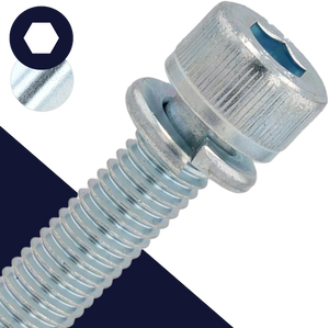M4X0.7 SEMS Socket Head,Steel 10.9 Zinc Plated,Captive Lock Washer