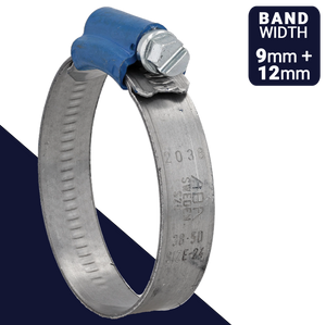 ABA Blue S20 Hose Clamp,Slotted Hex, Worm Gear,Aluzink Galvanized Steel