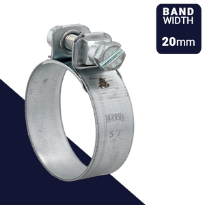 57mm NormaClamp S Series,W1 Steel Slotted Hex Drive,20mm Band, Fully Adjustable