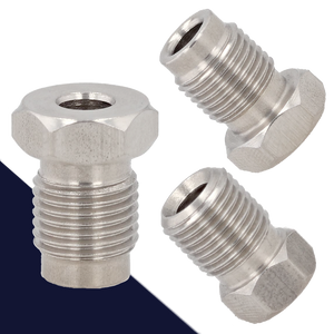 M10X1.0 Brake End,Double + Bubble Flare,4.75mm Line, Stainless