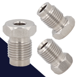 M10X1.0 Brake End,Double + Bubble Flare,4.75mm Line, Stainless