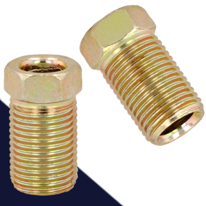 7/16-24" Brake Line End,Inverted Flare, Long,For 1/4" Tubing