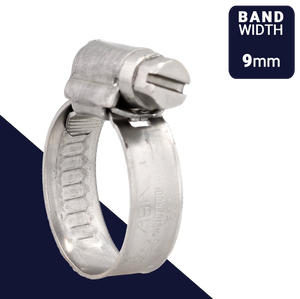 ABA NOVA S50 Clamp,W5 / 316 ALL Stainless,9mm Band