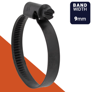 Clamp Norma TORRO Band Width 9mm W4 / AISI 304 Black Oxide Stainless