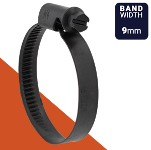 Norma TORRO Clamp,W4 / AISI 304 Black Stainless,9mm Band