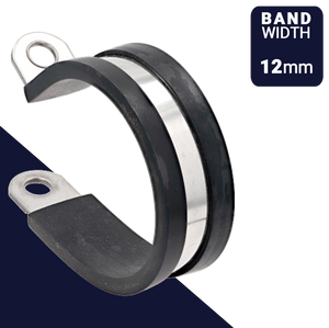 Clamp A2 Stainless + EPDM DIN 3016 Pipe Retaining 12mm Band