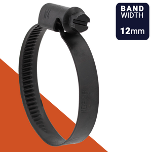 Norma TORRO Clamp,W4 / AISI 304 Black Stainless,12mm Band