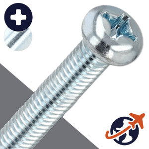 M3X0.6 Ex Coarse Pan Head,Retired JIS Thread,Steel, Zinc Plated