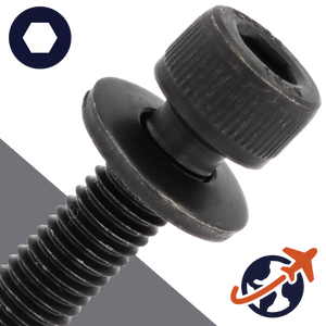 M10X1.5 Socket Head SEMS,Disc Spring Washer,Steel 10.9 Black