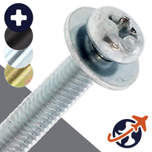 M3X0.5 Pan Phillips SEMS Large FW - Steel