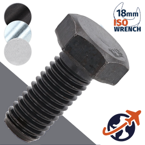 M12X1.75 ISO Hex Bolt,Steel 10.9 Zinc Plated,ISO 4014/4017 - 18mm WAF