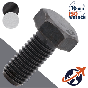 M10X1.5 ISO Hex Bolt,Steel 12.9 Zinc Plated,ISO 4014/4017 - 16mm WAF