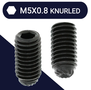 M5X0.8 Set Screw,Steel,Knurled Point