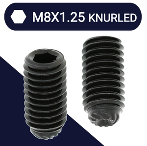 M8X1.25 Set Screw,Steel,Knurled Point