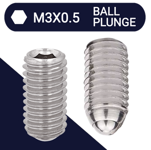 M3X0.5 Set Screw,Stainless Steel,Ball Plunge Point