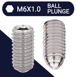 M6X1.0 Set Screw,Stainless Steel,Ball Plunge Point