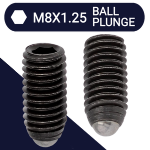 M8X1.25 Coarse Allen Set Screw Stud 45H Ball Plunge Point