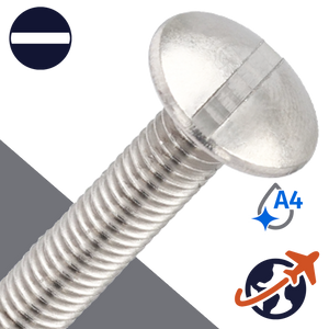 A4 Stainless Slotted Truss Head M8X1.25 Coarse NFE 27-128