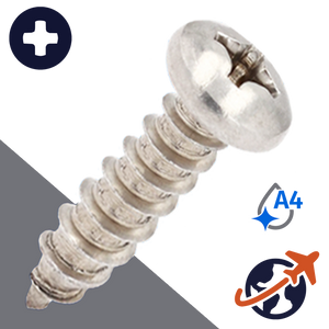 M3.9 Phillips Pan Head Tapping Screw - A4 Stainless DIN 7981-C