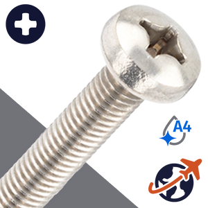 M5X0.8 Pan Head Screw Phillips - A4 Stainless DIN 7985 