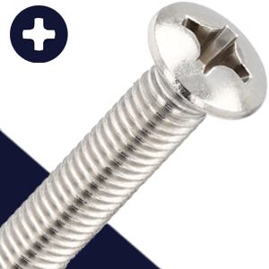 M6 Oval Head Phillips,Stainless Steel,DIN 966