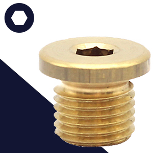 Flanged Allen Socket Plug,Solid Brass,DIN 908