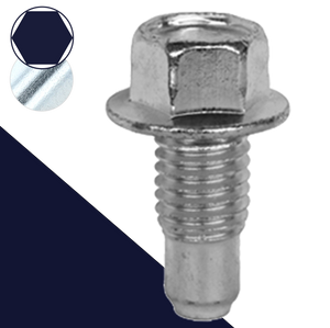 M12 Hex Flange - Drain Plug, Pilot Point