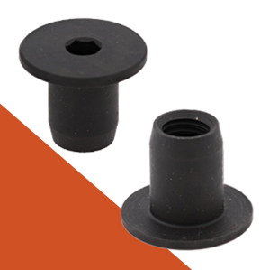 Low Profile Sleeve Nut,Stainless + Black Oxide,Allen Socket Drive