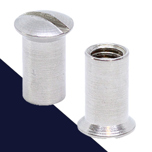 Oval Head Sleeve Nut,Slotted Drive,Stainless Steel A2