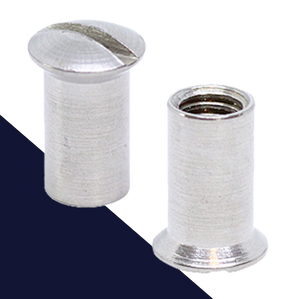 Oval Head Sleeve Nut,Slotted Drive,Stainless Steel A2