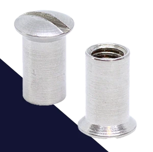 Oval Head Sleeve Nut,Slotted Drive,Stainless Steel A2