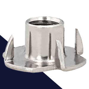 Tee Nut 4-Prong,Stainless Steel A2,Common Barrel Height