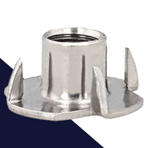 Tee Nut 4-Prong,Stainless Steel A2,Common Barrel Height