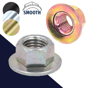 M10X1.25 Fine Spin Nut,Tension Lock Steel Class 8,Flange Diameter 22mm