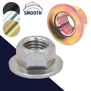 M10X1.25 Fine Spin Nut,Tension Lock Steel Class 8,Flange Diameter 22mm