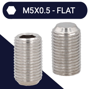 M5X0.5 Stainless Allen Fine Thread Set Screw Stud DIN 913 Flat Point