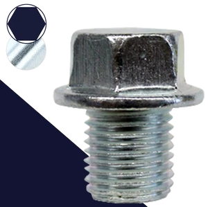 M12X1.25 Flanged Hex Plug,Steel Zinc Plated,Part# DP12X1.25-038