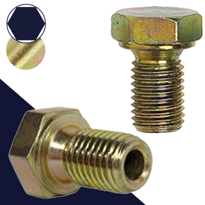 M12X1.5 Hollow Hex Plug,Steel, Yellow Zinc Plated,Part# DP12X1.5HLYLW