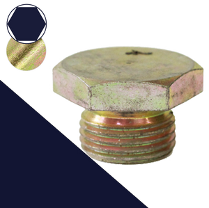 M19 VOLVO Hex Plug,Steel, Yellow Zinc Plated,Part# DP19