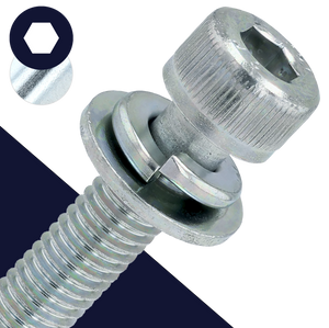 M4X0.7 Socket Head SEMS FW + LW - Steel 10.9 Zinc