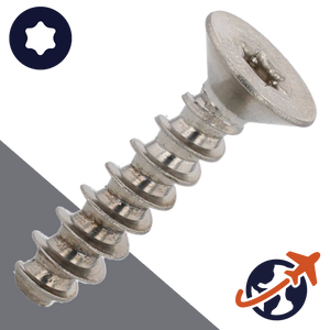 M3.5 Torx Flat Thermoplastics Screw - A2 Stainless