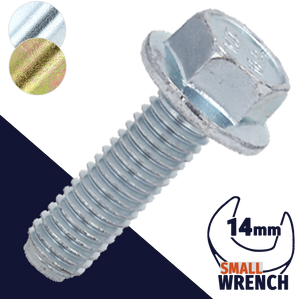 M10X1.25 Fine JIS Flange Bolt,Steel Class 10.9 Zinc,JIS B-1189 / 14mm Wrench