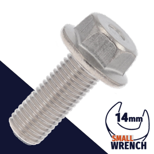 M10X1.25 Fine JIS Flange Bolt,Stainless Steel,JIS B-1189 / 14mm Wrench