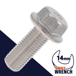 M10X1.25 Fine JIS Flange Bolt,Stainless Steel,JIS B-1189 / 14mm Wrench