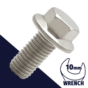 M6X1.0 Flange Bolt,A2-70 Stainless,DIN 6921 / 10mm Wrench