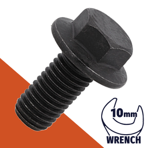 M6X1.0 Flange Bolt,A2-70 Stainless + Black Ox,DIN 6921 / 10mm Wrench