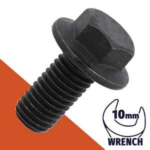 M6X1.0 Flange Bolt,A2-70 Stainless + Black Ox,DIN 6921 / 10mm Wrench