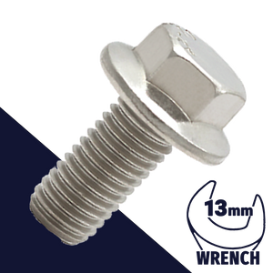 M8X1.25 Flange Bolt,A2-70 Stainless,DIN 6921 / 13mm Wrench